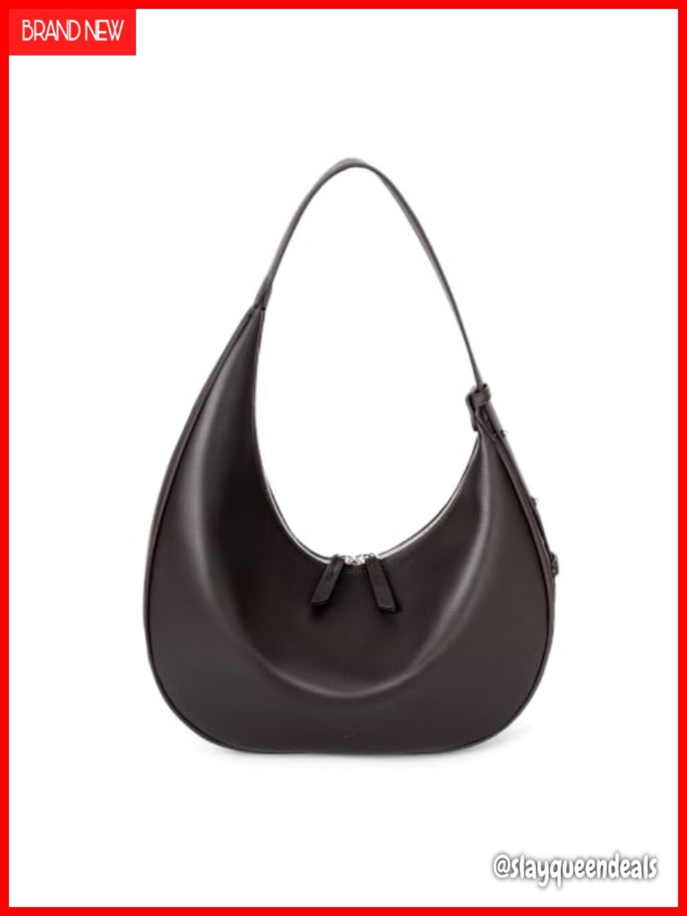 Genuine Leather Slouchy Hobo Bag Crescent Crossbody Purse